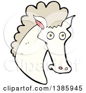 Clipart Of A Cartoon White Horse Royalty Free Vector Illustration