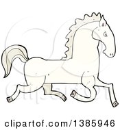 Poster, Art Print Of Cartoon White Horse