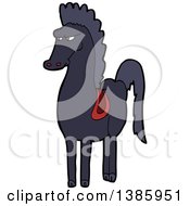 Clipart Of A Cartoon Black Horse Royalty Free Vector Illustration