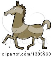 Poster, Art Print Of Cartoon Brown Horse