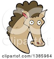 Poster, Art Print Of Cartoon Brown Horse