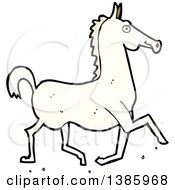 Clipart Of A Cartoon White Horse Royalty Free Vector Illustration