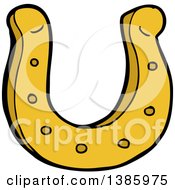 Clipart Of A Cartoon Horseshoe Royalty Free Vector Illustration by lineartestpilot