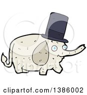 Clipart Of A Cartoon Elephant Wearing A Top Hat Royalty Free Vector Illustration