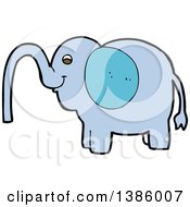 Clipart Of A Cartoon Blue Elephant Royalty Free Vector Illustration