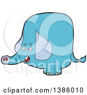 Clipart Of A Cartoon Blue Elephant Royalty Free Vector Illustration