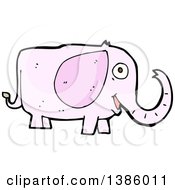 Clipart Of A Cartoon Pink Elephant Royalty Free Vector Illustration