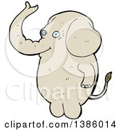 Clipart Of A Cartoon Elephant Royalty Free Vector Illustration