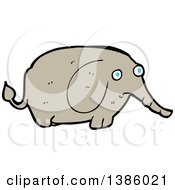 Clipart Of A Cartoon Elephant Royalty Free Vector Illustration by lineartestpilot