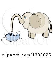 Clipart Of A Cartoon Elephant Royalty Free Vector Illustration by lineartestpilot