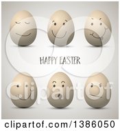 Poster, Art Print Of Happy Easter Greeting With Expressive 3d Eggs