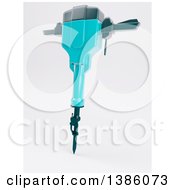 Poster, Art Print Of 3d Blue Jackhammer On A Shaded Background