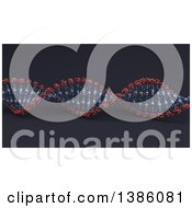 Clipart Of A 3d DNA Strand On Dark Blue Royalty Free Illustration