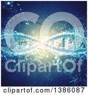 Clipart Of A Background Of Diagonal DNA Strands With Bubbles Royalty Free Illustration