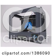 Poster, Art Print Of 3d Printer Creating Human Lungs On A Shaded Background