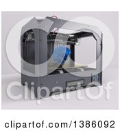 Poster, Art Print Of 3d Printer Creating A Human Brain On A Shaded Background