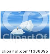 Poster, Art Print Of 3d Lone Penguin On An Iceberg