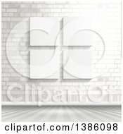 Poster, Art Print Of White Brick Wall With Blank Canvases