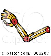 Clipart Of A Cartoon Robot Arm Royalty Free Vector Illustration