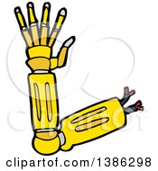 Clipart Of A Cartoon Robot Arm Royalty Free Vector Illustration