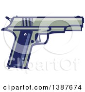 Poster, Art Print Of Retro 1911 Semi Automatic Pistol