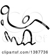 Clipart Of A Black And White Stick Man Playing Water Polo Royalty Free Vector Illustration