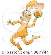 Poster, Art Print Of Sporty Rabbit Playing Handball