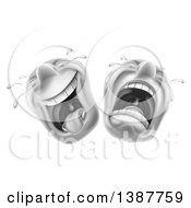 Clipart Of Cartoon Laughing And Crying Trajedy And Comedy Theater Emoji Emoticons Royalty Free Vector Illustration