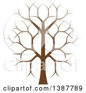 Clipart Of A Gradient Brown Bare Tree Royalty Free Vector Illustration