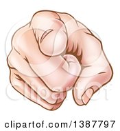 Clipart Of A Caucasian Hand Pointing Outwards Royalty Free Vector Illustration