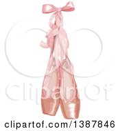 Clipart Of Pink Ballerina Slippers Royalty Free Vector Illustration by Pushkin