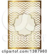 Poster, Art Print Of Beige And Gold Ornate Wedding Invitation Or Menu Design With A Frame For Text Space