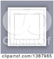 Poster, Art Print Of Blank White Picture Frame On A Striped Wall