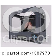 Poster, Art Print Of 3d Printer Creating Lungs On A Shaded Background