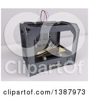 Poster, Art Print Of 3d Printer Creating A Hand And Arm On A Shaded Background