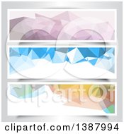 Poster, Art Print Of Abstract Low Poly Geometric Website Banners