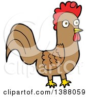 Clipart Of A Cartoon Rooster Chicken Royalty Free Vector Illustration by lineartestpilot