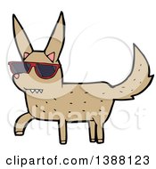 Clipart Of A Cartoon Dog Wearing Sunglasses Royalty Free Vector Illustration