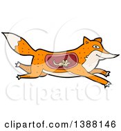 Clipart Of A Cartoon Mouse Running Inside A Fox Royalty Free Vector Illustration by lineartestpilot
