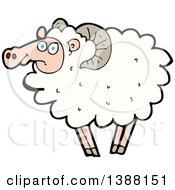 Clipart Of A Cartoon Sheep Royalty Free Vector Illustration by lineartestpilot