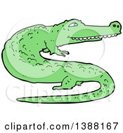 Clipart Of A Green Crocodile Or Alligator Royalty Free Vector Illustration