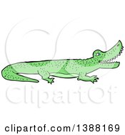 Clipart Of A Green Crocodile Or Alligator Royalty Free Vector Illustration