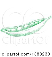 Clipart Of Sketched Green Peas Royalty Free Vector Illustration