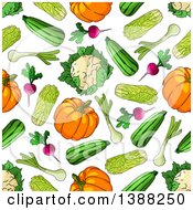 Clipart Of A Seamless Background Pattern Of Vegetables Royalty Free Vector Illustration by Vector Tradition SM