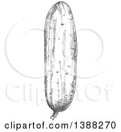 Clipart Of A Sketched Gray Cucumber Royalty Free Vector Illustration by Vector Tradition SM