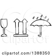 Clipart Of A Sketched Parcel Icons Royalty Free Vector Illustration by Vector Tradition SM