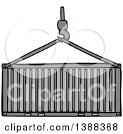 Clipart Of A Sketched Cargo Container Being Lifted Royalty Free Vector Illustration by Vector Tradition SM