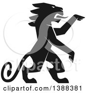 Poster, Art Print Of Black Silhouetted Rampant Lion