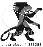 Poster, Art Print Of Black Silhouetted Rampant Lion