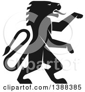 Poster, Art Print Of Black Silhouetted Rampant Lion